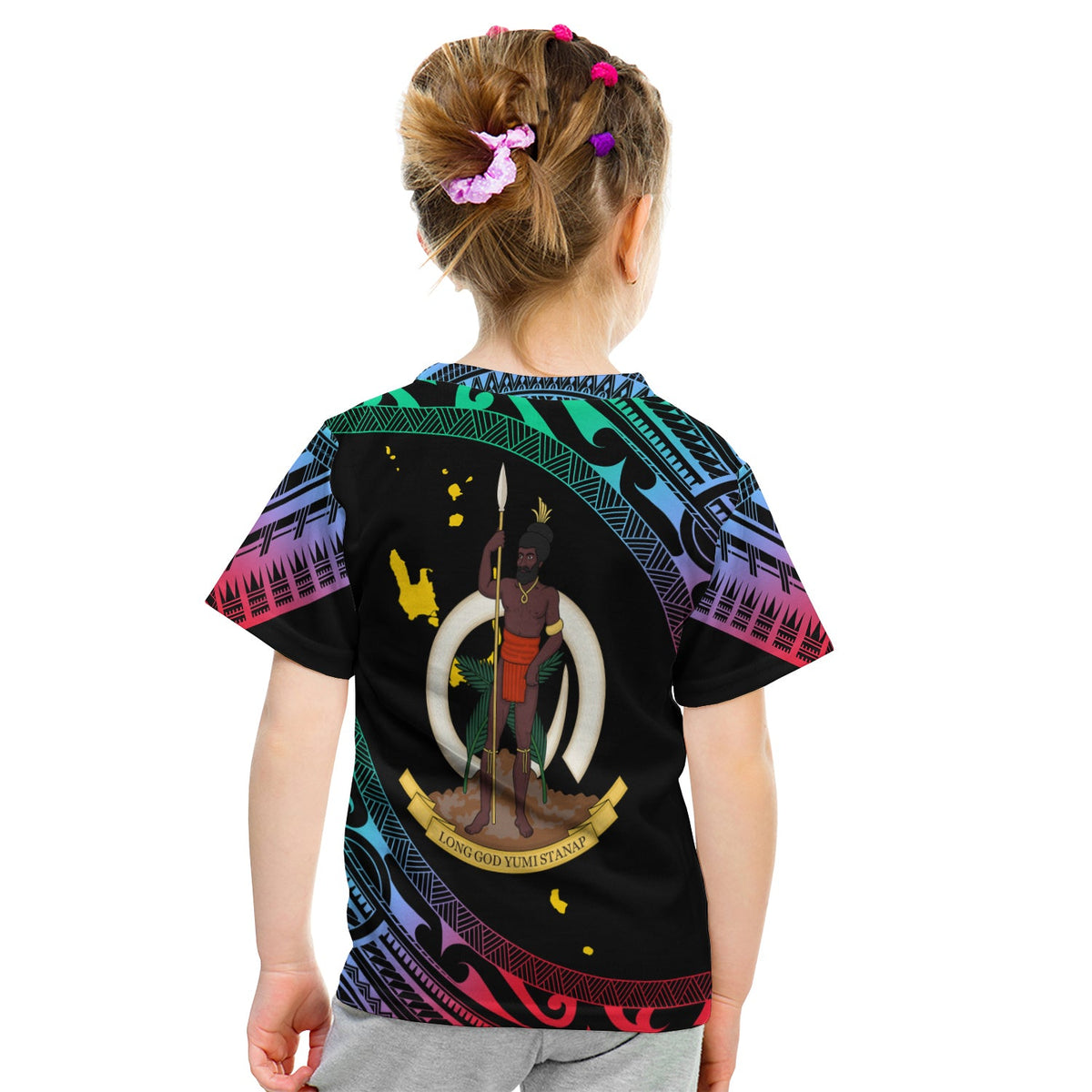 Vanuatu Proud To Be A Ni-Van - Polynesian Pattern T Shirt KID - Shefa Province LT7 - Polynesian Pride