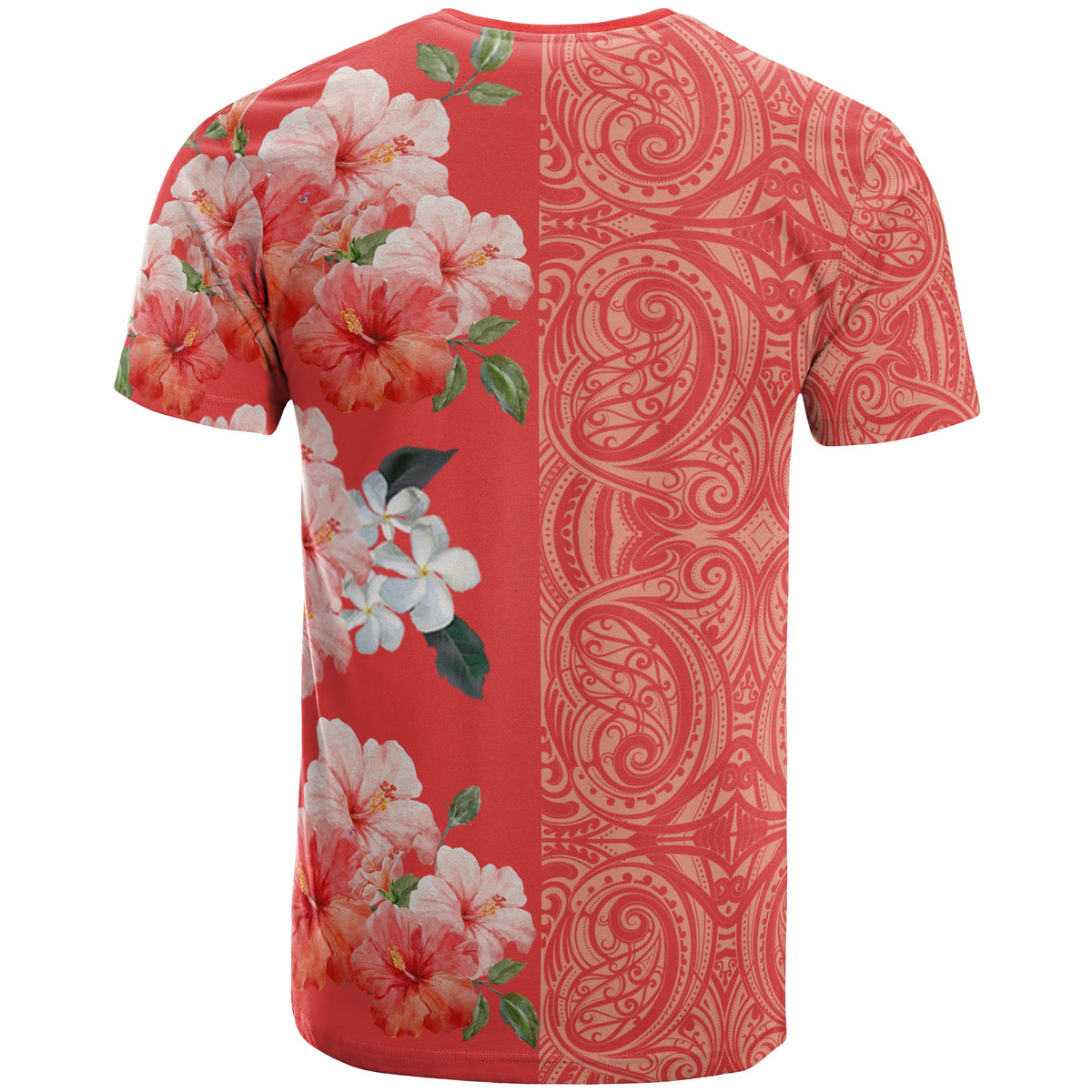 Hawaii Hibiscus Flower Polynesian T Shirt Curtis Style Orange - Polynesian Pride
