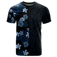 Hawaii Tropical Flower Polynesian T Shirt Curtis Style Indigo - Polynesian Pride