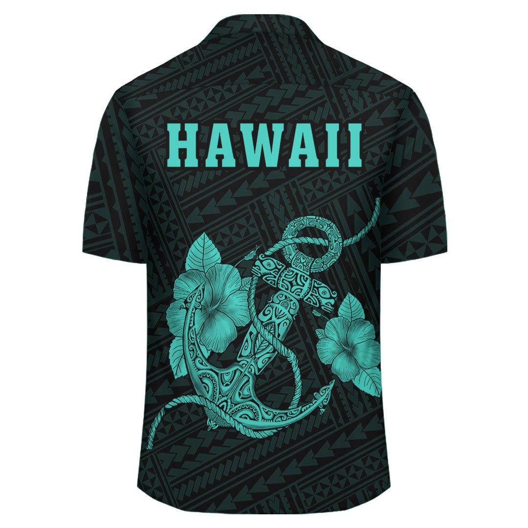 Kakau Polynesian Anchor Hawaii Shirt - Turquoise - Polynesian Pride
