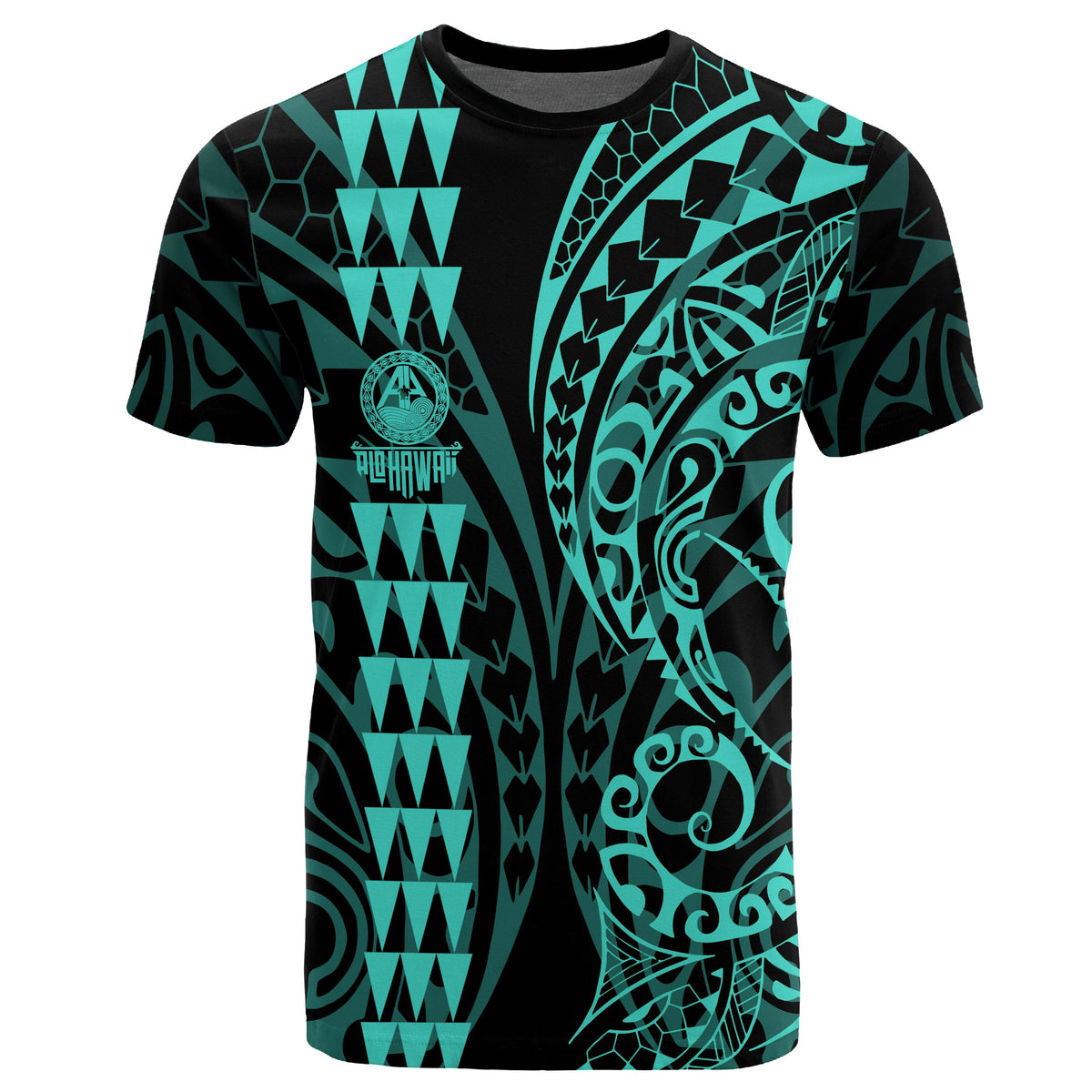 Hawaii Kakau Polynesian T Shirt Pre BFCM 2020 Turquoise - Polynesian Pride