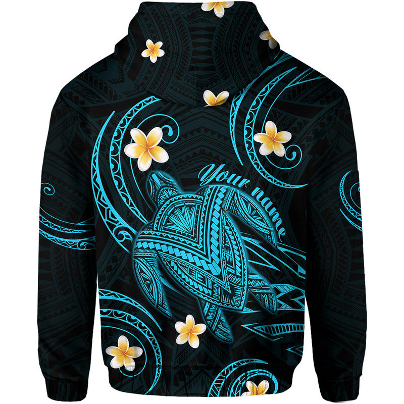 Custom Hawaii Hoodiean Turtle Plumeria Mixed Polynesian Turquoise Style LT9 - Polynesian Pride