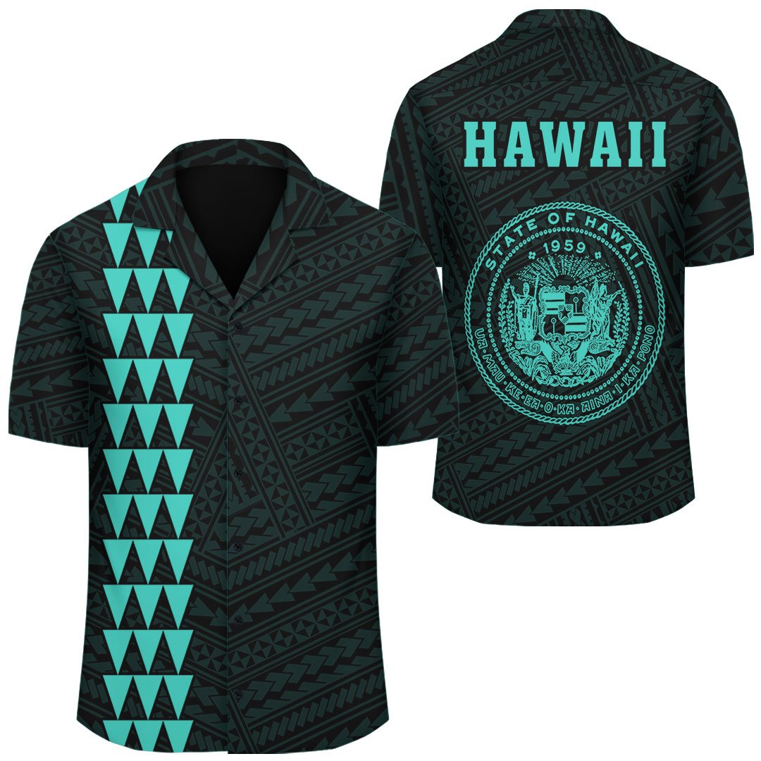 Kakau Polynesian Coat Of Arms Hawaii Shirt - Turquoise Unisex Turquoise - Polynesian Pride
