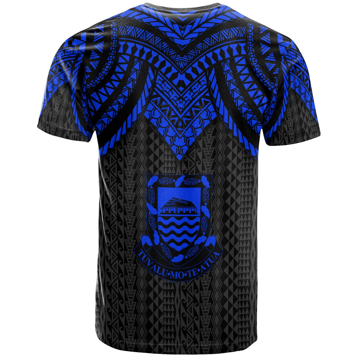 Tuvalu T Shirt Polynesian Armor Style Blue - Polynesian Pride