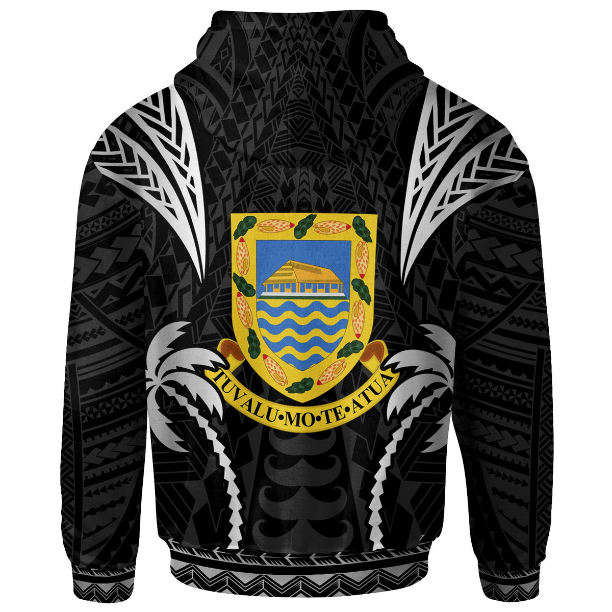 Tuvalu Hoodie Blood Runs Through My Veins Style Black - Polynesian Pride