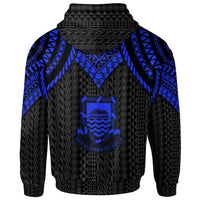 Tuvalu Hoodie Polynesian Armor Style Blue - Polynesian Pride
