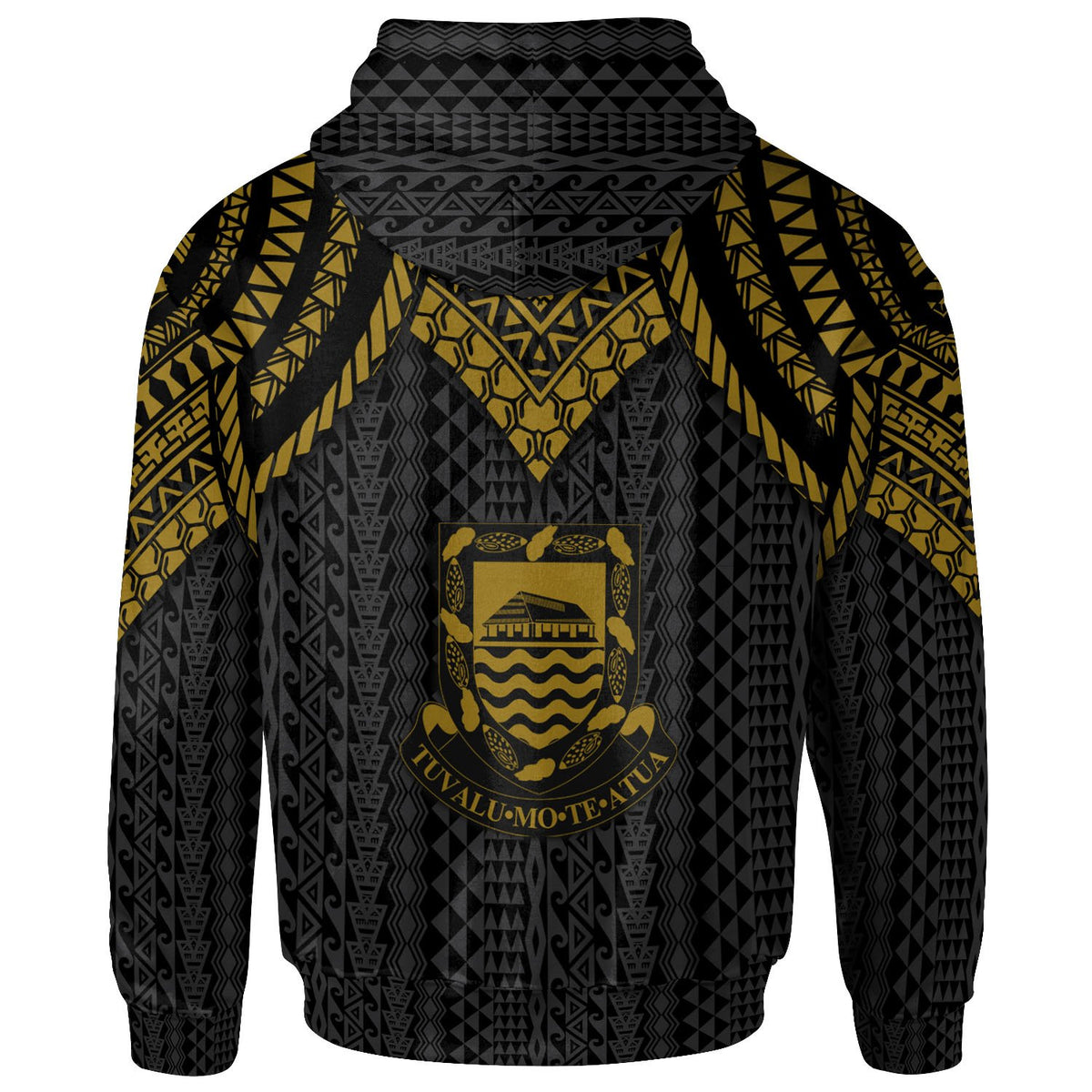 Tuvalu Hoodie Polynesian Armor Style Gold - Polynesian Pride