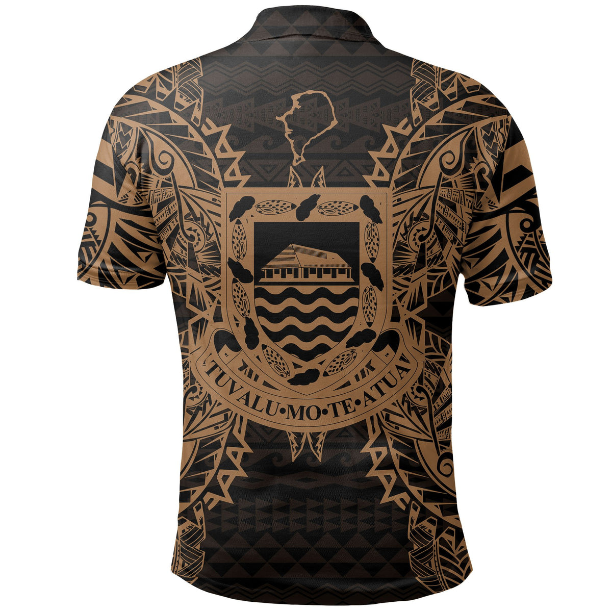 Tuvalu Polo Shirt Tuvalu Coat Of Arms Map Polynesian Tattoo Gold - Polynesian Pride