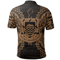 Tuvalu Polo Shirt Tuvalu Coat Of Arms Map Polynesian Tattoo Gold - Polynesian Pride