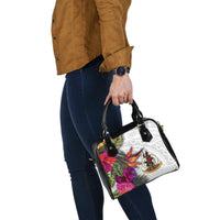 Vanuatu Shoulder Handbag Polynesian Hibiscus White Pattern - Polynesian Pride