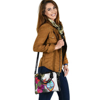 Guam Shoulder Handbag Polynesian Hibiscus White Pattern - Polynesian Pride