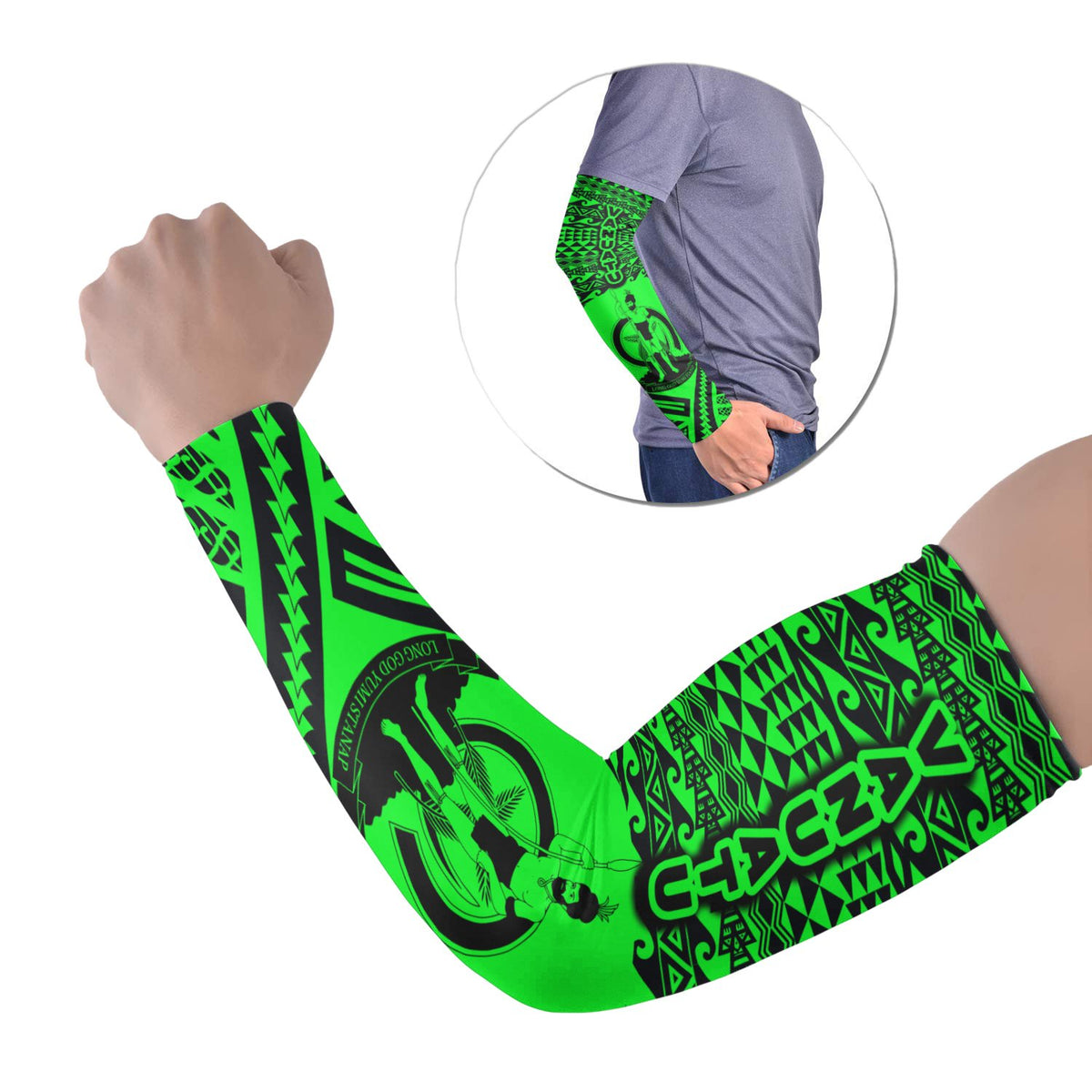 Vanuatu Arm Sleeve - Polynesian Style (Set of Two) Set of 2 Green - Polynesian Pride