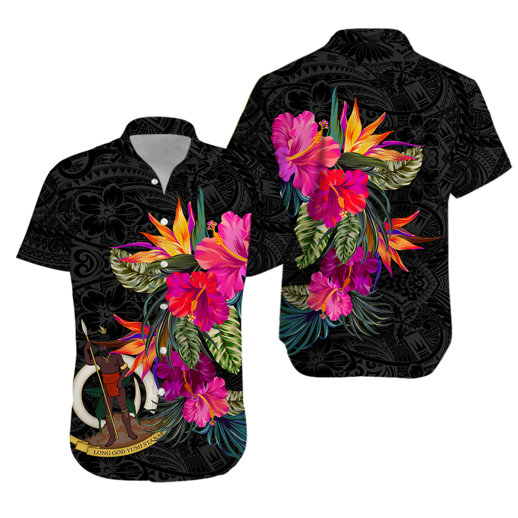 Vanuatu Tribal Polynesian Hibiscus Matching Hawaiian Shirt and Dress LT12 - Polynesian Pride