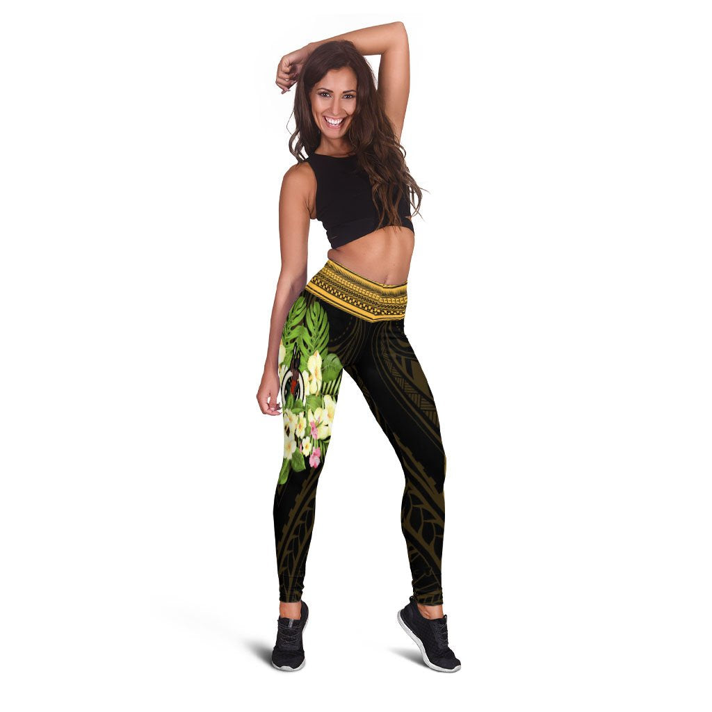Vanuatu Leggings - Polynesian Gold Patterns Collection - Polynesian Pride