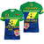 Malampa Fiji Day V Neck T Shirt Vanuatu Polynesia mix Flowers LT13 Green - Polynesian Pride