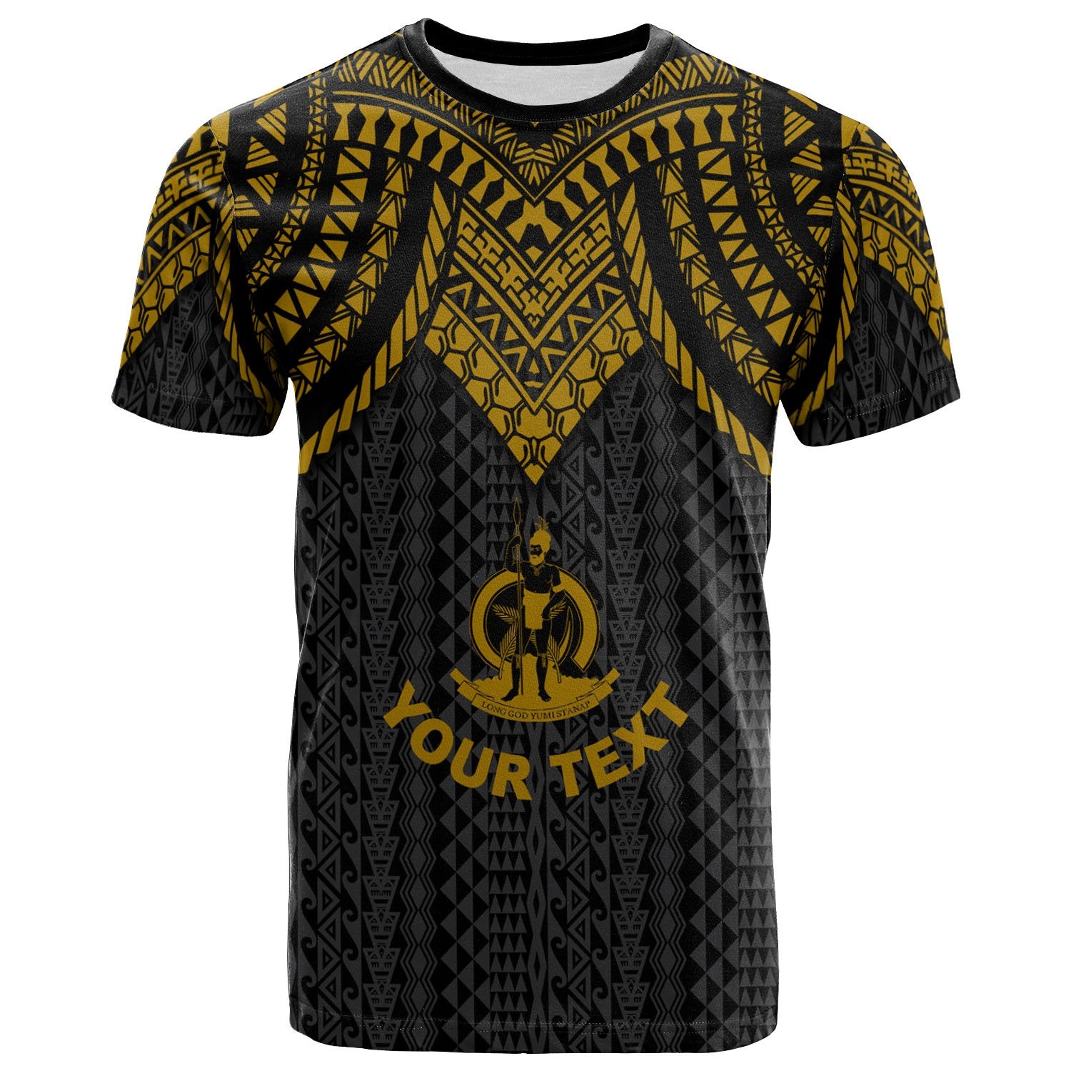 Vanuatu Custom T Shirt Polynesian Armor Style Gold Unisex Art - Polynesian Pride