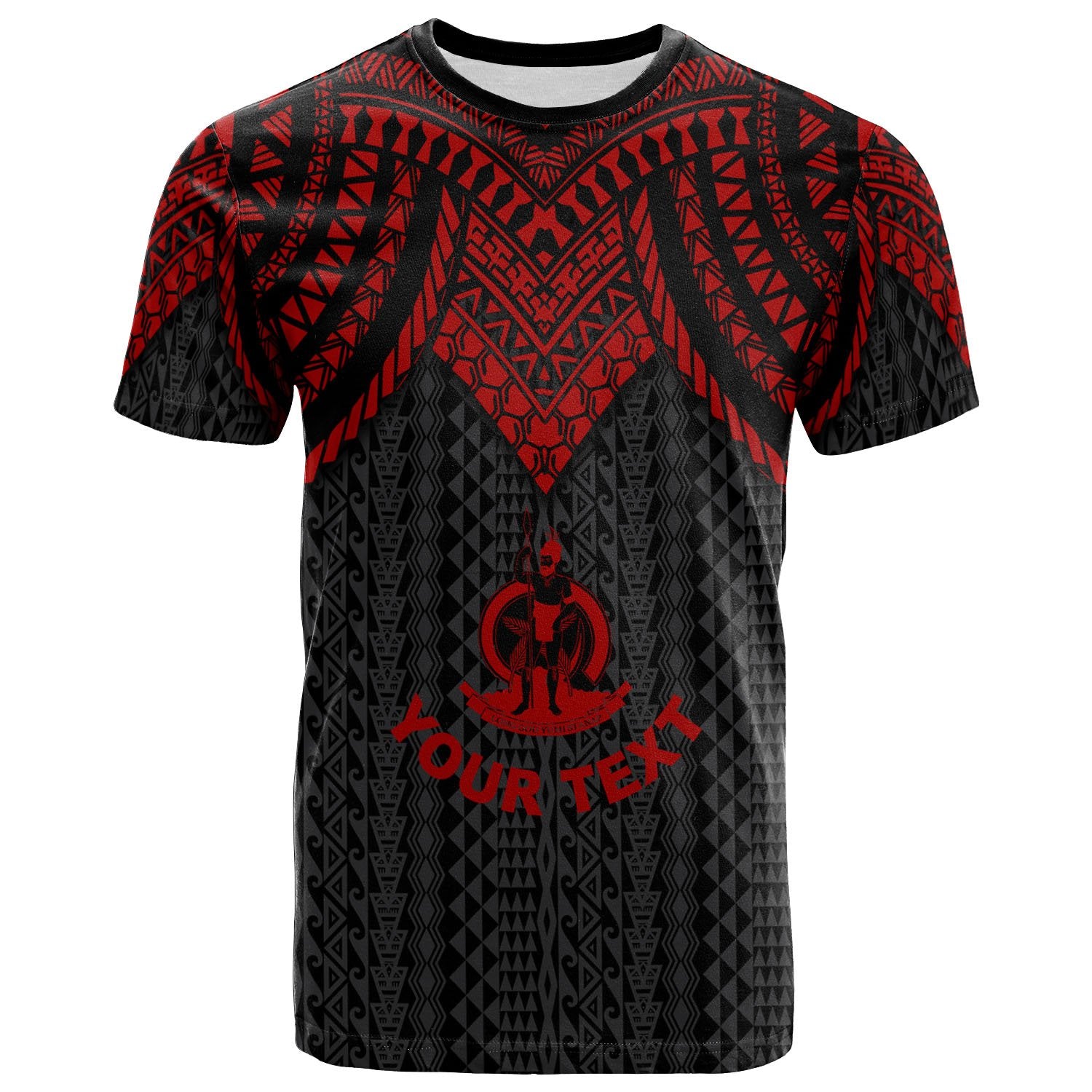 Vanuatu Custom T Shirt Polynesian Armor Style Red Unisex Red - Polynesian Pride