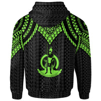 Vanuatu Custom Hoodie Polynesian Armor Style Green - Polynesian Pride