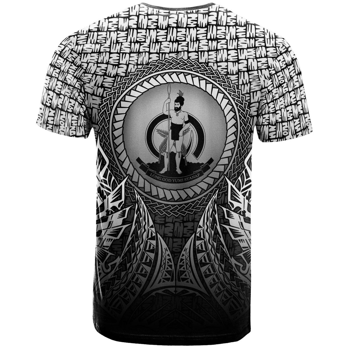 Vanuatu T Shirt Circle Pattern Black - Polynesian Pride