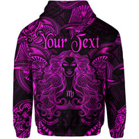 Custom Virgo Zodiac Polynesian Zip Hoodie Unique Style Pink LT8 - Polynesian Pride