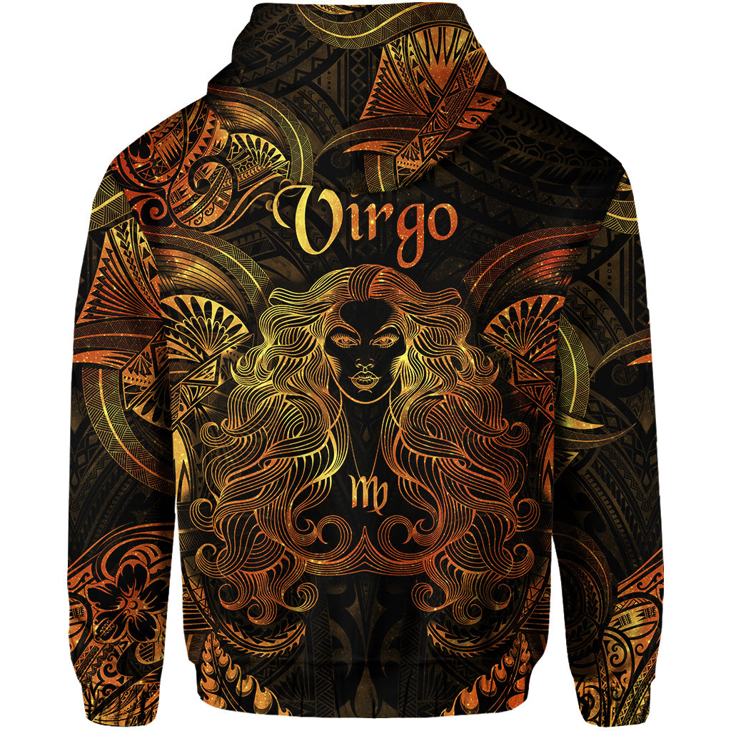 Virgo Zodiac Polynesian Zip Hoodie Unique Style Gold LT8 - Polynesian Pride
