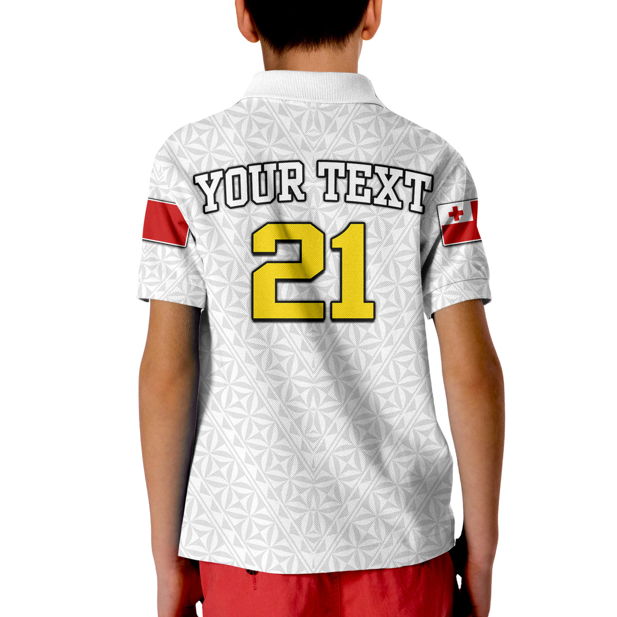 Custom Mate Maa Tonga Rugby Polo Shirt Tongan Kupesi White Style LT9 - Polynesian Pride