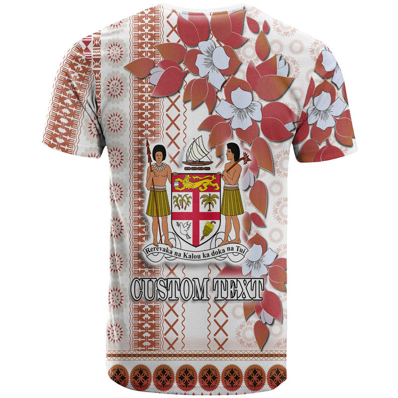 Custom Fiji T Shirt Tagimoucia Mixed White Tapa Style LT9 - Polynesian Pride