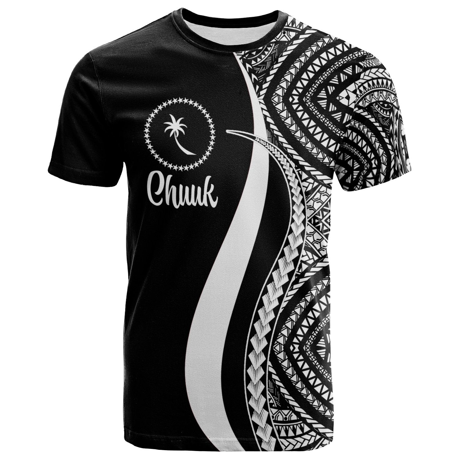 Chuuk T Shirt White Micronesian Tentacle Tribal Pattern Unisex White - Polynesian Pride