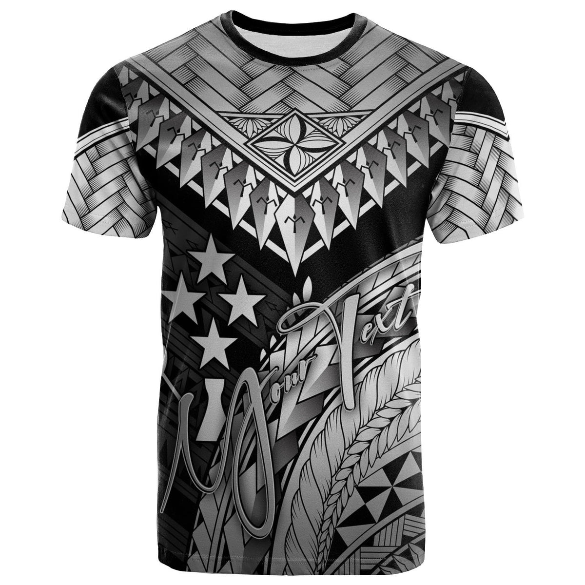 Kosrae Custom T Shirt White Polynesian Necklace and Lauhala Unisex Art - Polynesian Pride