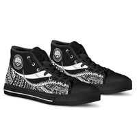 Federated States of Micronesia Custom Personalised High Top Shoes White - Polynesian Tentacle Tribal Pattern - Polynesian Pride