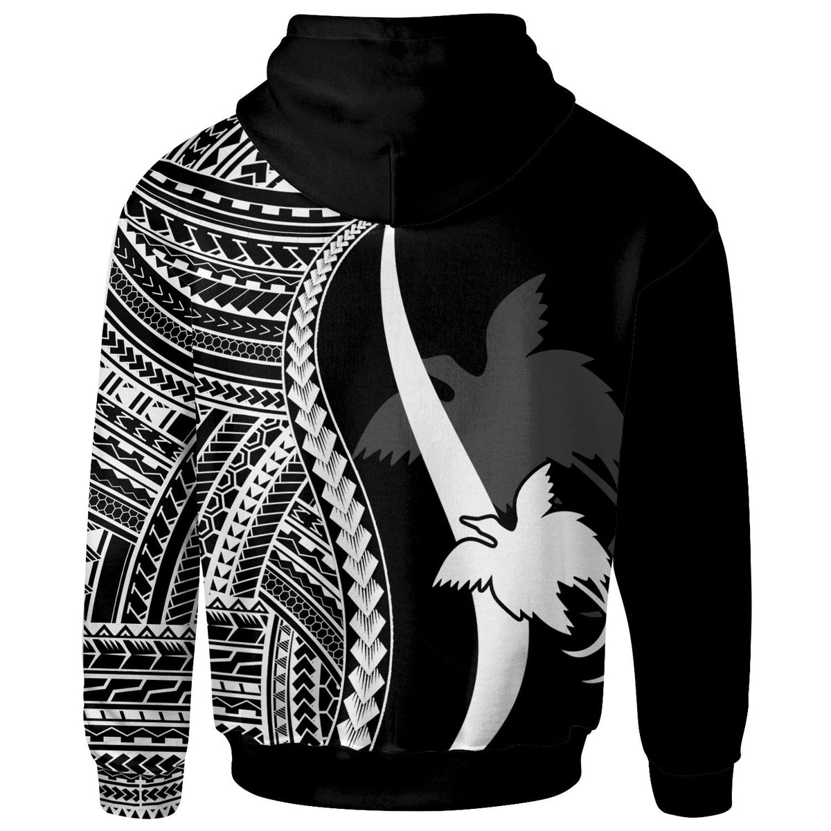 Papua New Guinea Hoodie White Tentacle Tribal Pattern - Polynesian Pride