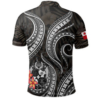 Tonga Polynesian Polo Shirt White Plumeria - Polynesian Pride