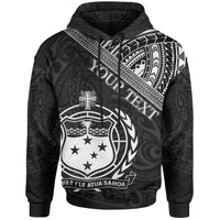 Samoa Custom Hoodie Polynesian Patterns With Coat of rms Unisex Black - Polynesian Pride