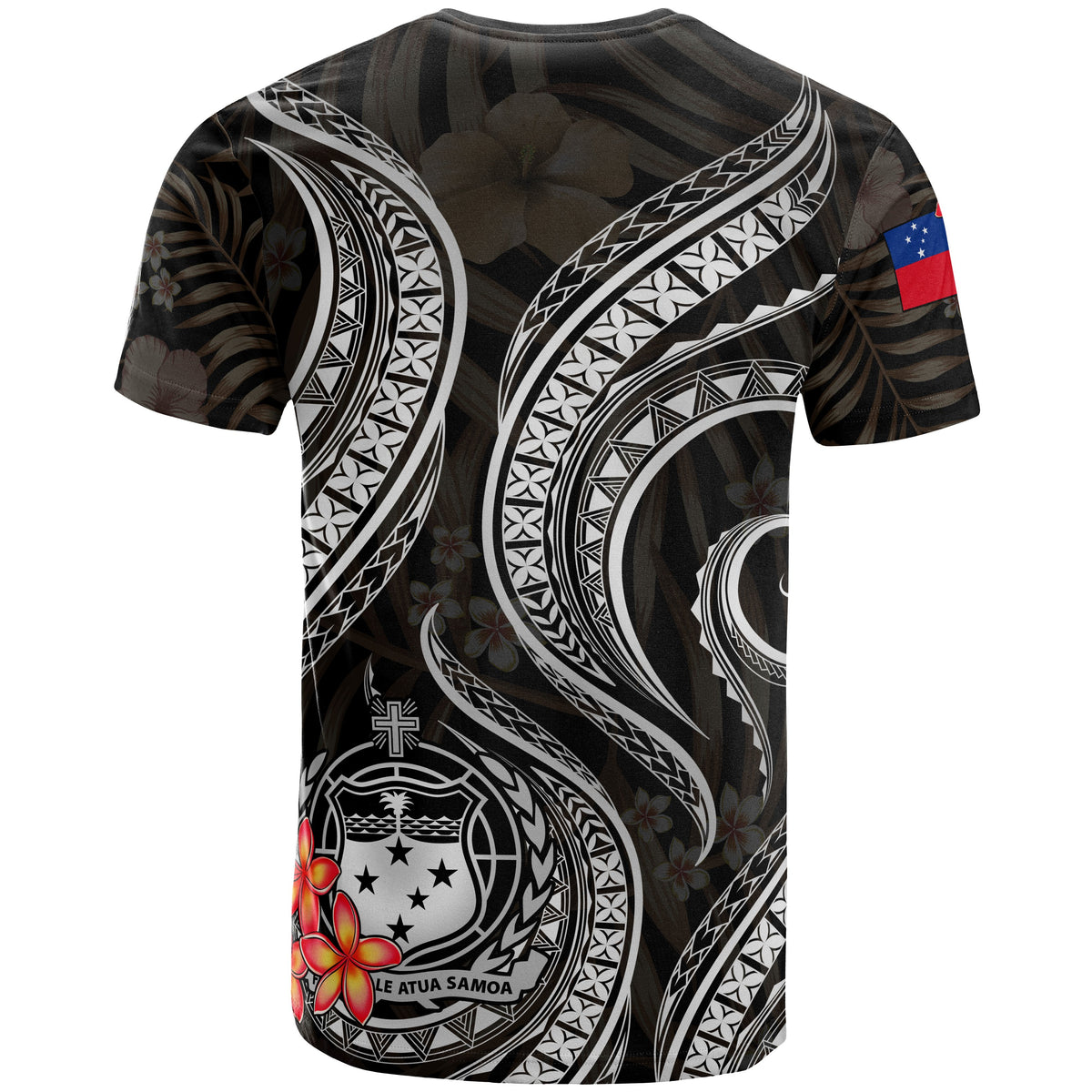 Samoa Polynesian T Shirt White Plumeria - Polynesian Pride