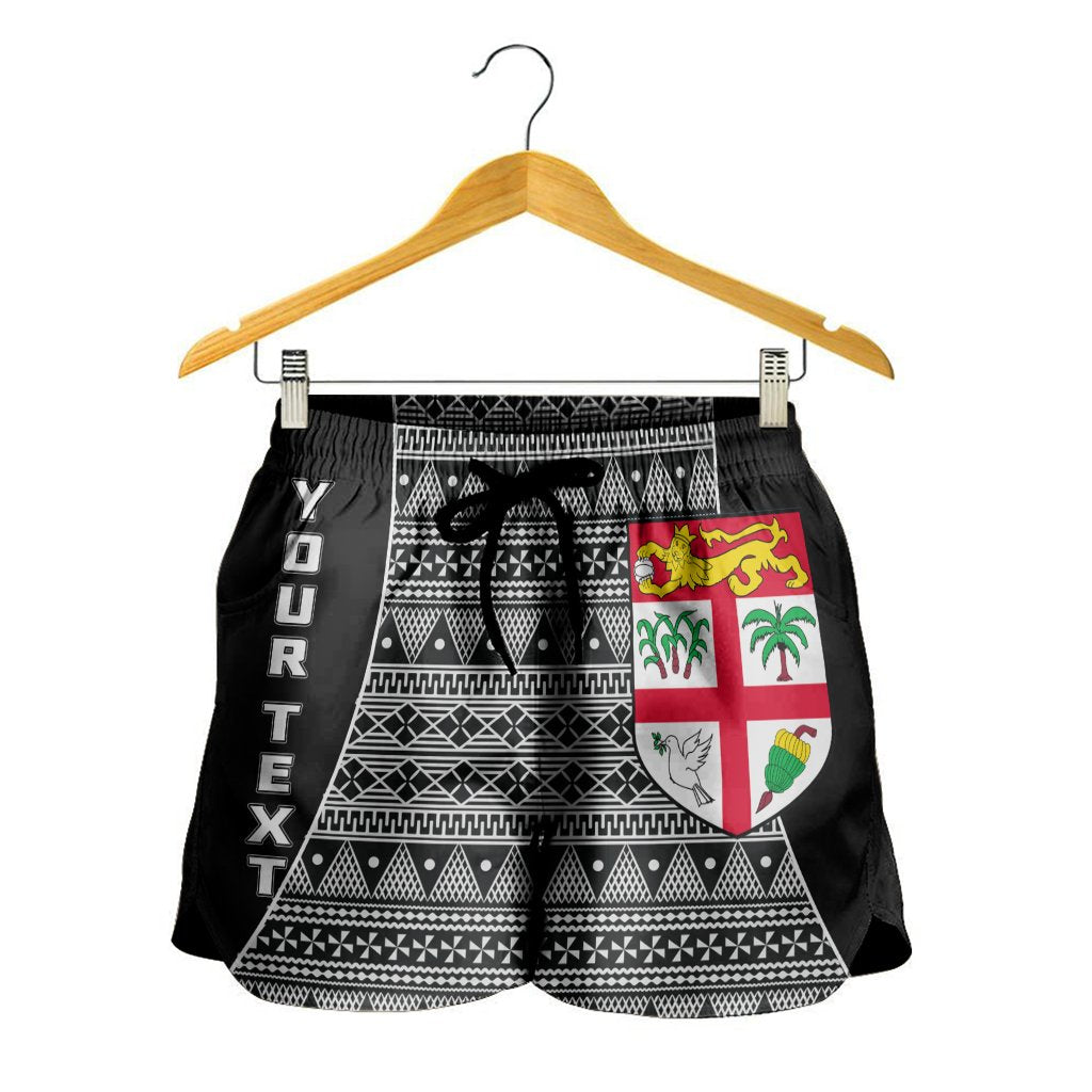 Fiji Custom Personalised Women's Shorts - Tapa Pattern Sport Style - Polynesian Pride