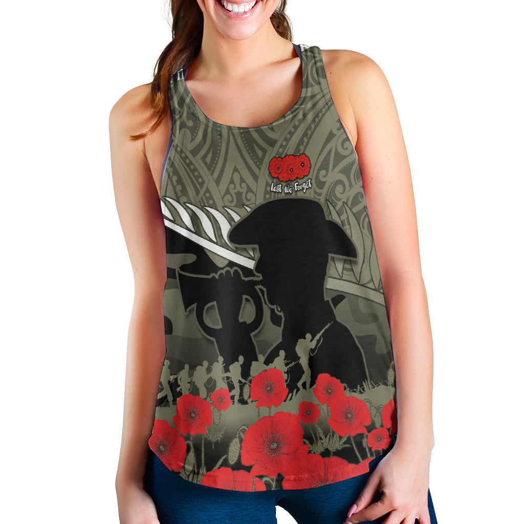 New Zealand ANZAC 2022 Women Racerback Tank Maori Camouflage LT14 - Polynesian Pride