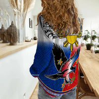 Philippines Women Casual Shirt Polynesian Filipino Pattern With Eagle LT14 - Polynesian Pride