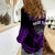(Custom Personalised) Hawaii Women Casual Shirt Kakau Warrior Helmet Gradient Purple Polynesian LT14 - Polynesian Pride