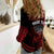 (Custom Personalised) Hawaii Women Casual Shirt Kakau Warrior Helmet Gradient Red Polynesian LT14 - Polynesian Pride