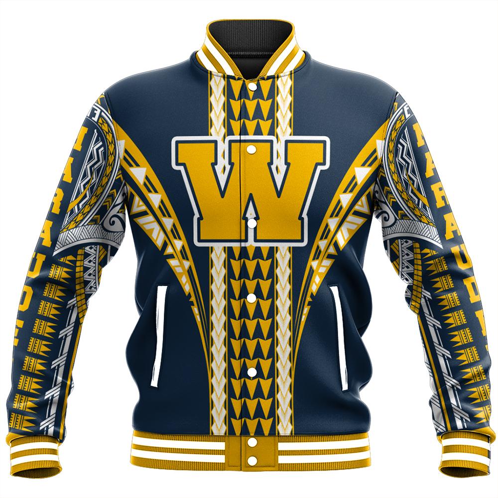 Hawaii Baseball Jacket - Waipahu High Baseball Jacket - AH Unisex Blue - Polynesian Pride
