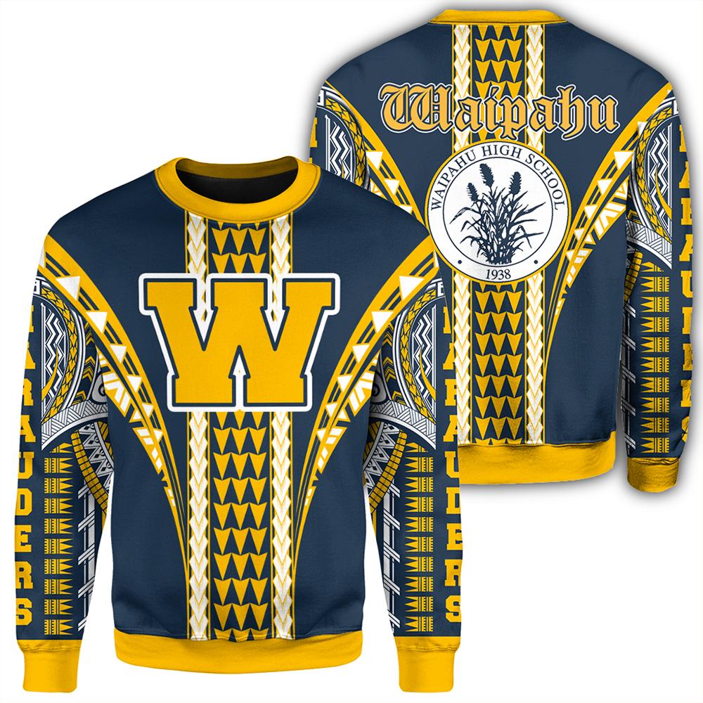 Hawaii - Waipahu High Sweatshirt - AH Unisex Blue - Polynesian Pride
