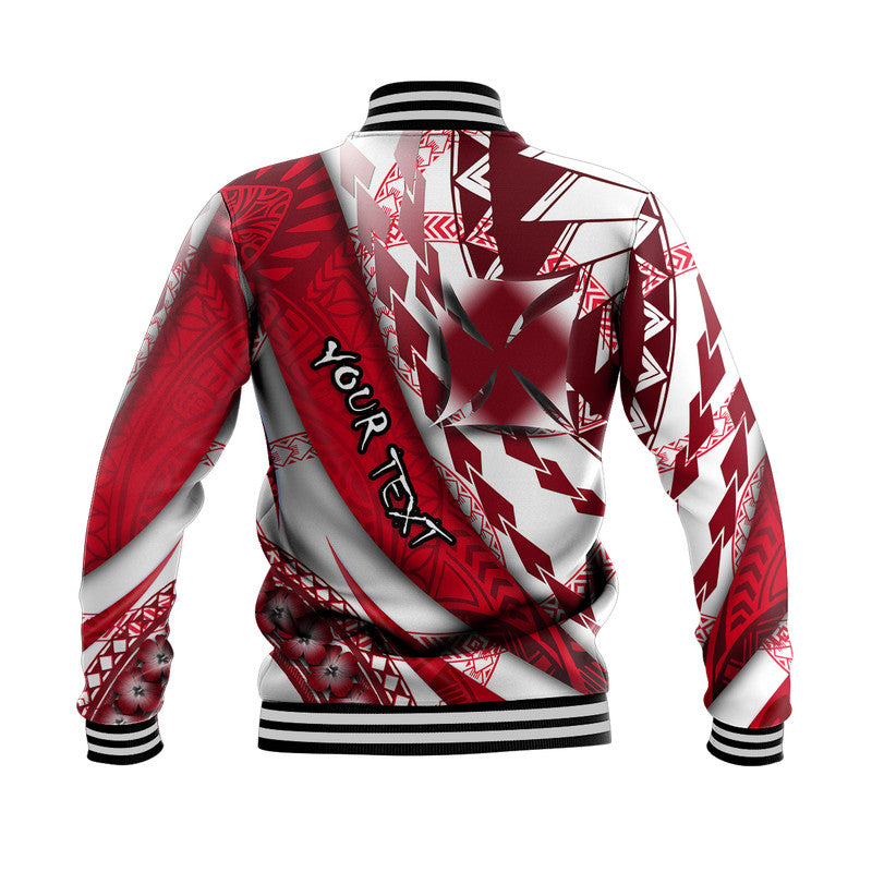 (Custom Personalised) Wallis et Futuna Baseball Jacket Artsy Style - White LT9 - Polynesian Pride