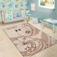 Wallis and Futuna Area Rug - Hibiscus Flowers Vintage Style - Polynesian Pride