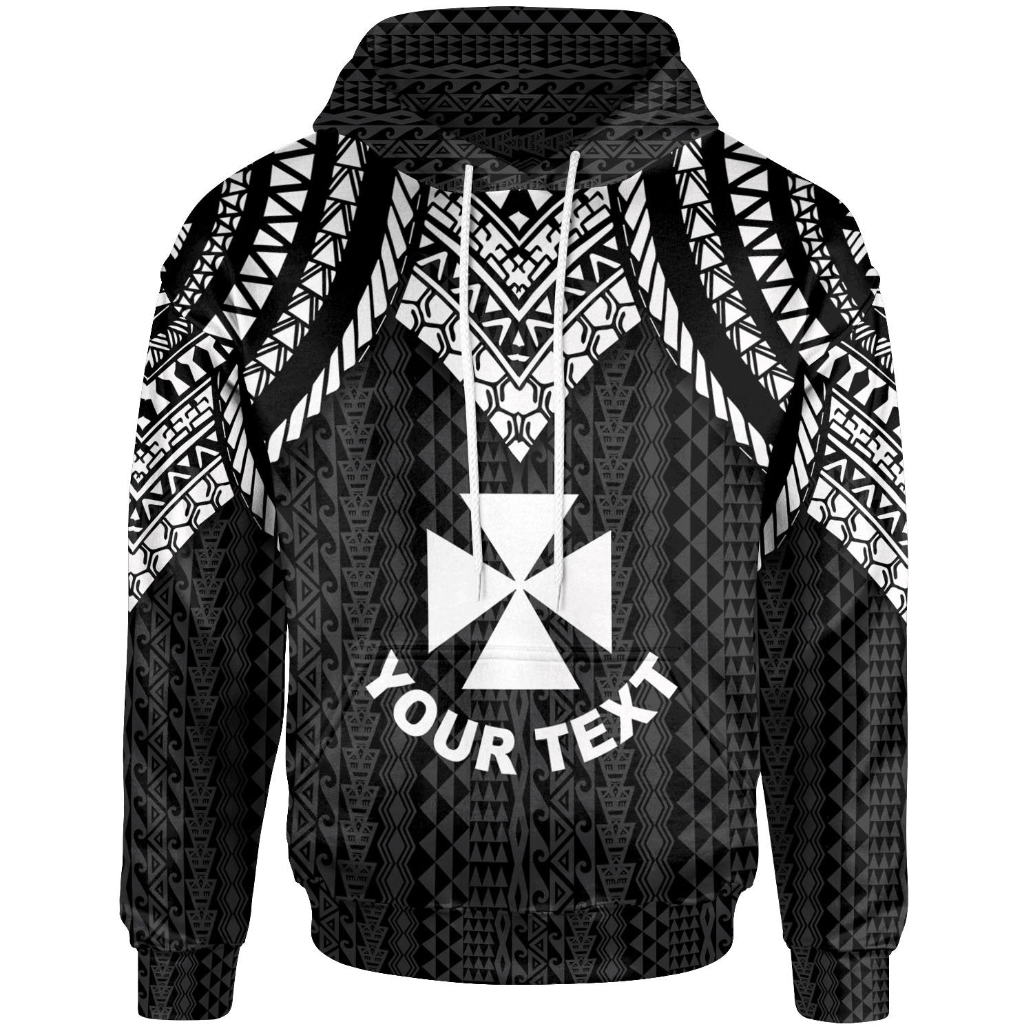 Wallis and Futuna Custom Hoodie Polynesian Armor Style Black Unisex Black - Polynesian Pride