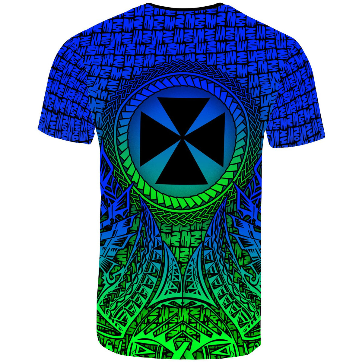 Wallis and Futuna T Shirt Circle Pattern Blue - Polynesian Pride