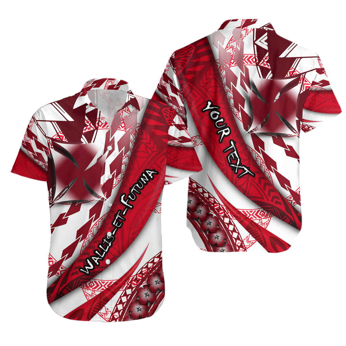 (Custom Personalised) Wallis et Futuna Hawaiian Shirt Artsy Style - White LT9 Unisex White - Polynesian Pride