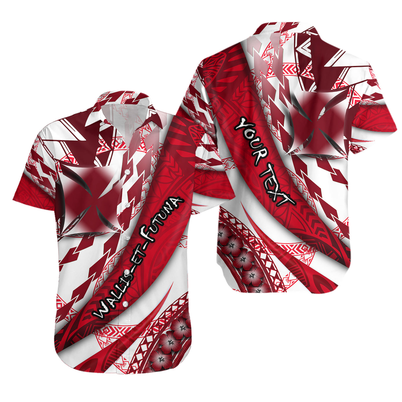 (Custom Personalised) Wallis et Futuna Hawaiian Shirt Artsy Style - White LT9 Unisex White - Polynesian Pride