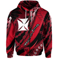 Custom Wallis et Futuna Hoodie Artsy Style Black LT9 Zip Hoodie Black - Polynesian Pride