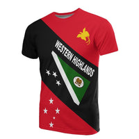 Papua New Guinea T Shirt PNG Flag Western HighlAnds Province Flag Unisex Red - Polynesian Pride