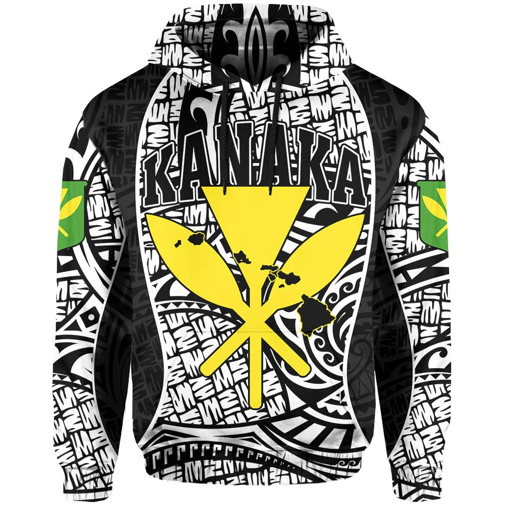 Polynesian Kanaka Maoli Hawaii Hoodie White Gel Style - Polynesian Pride